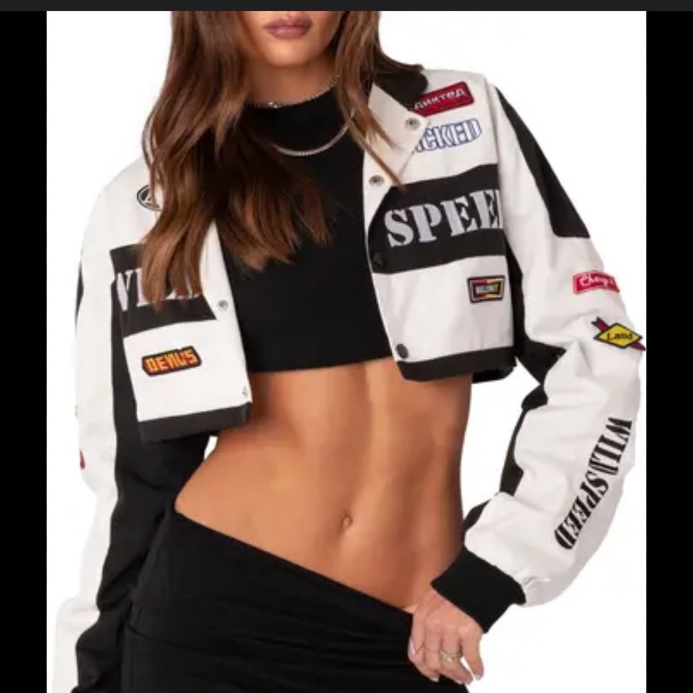 Edikted cropped racer jacket
